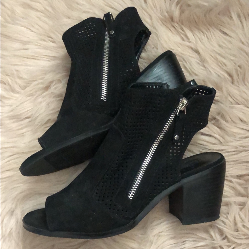 Black Faux Suede Backless Heel - Forever 21